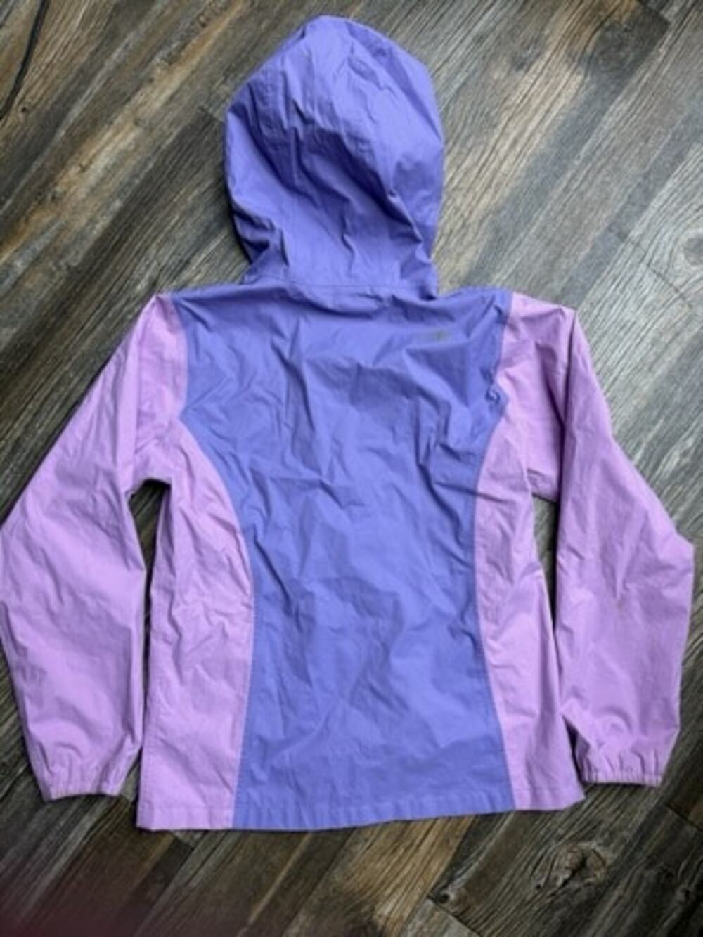 The North Face Girls L (14/16) Purple Two-Tone Hooded Rain Jacket - Picture 2 of 8